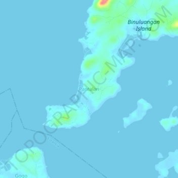 Carte topographique Pantalan, altitude, relief