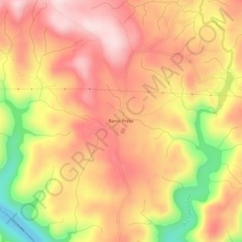 Carte topographique Barro Preto, altitude, relief