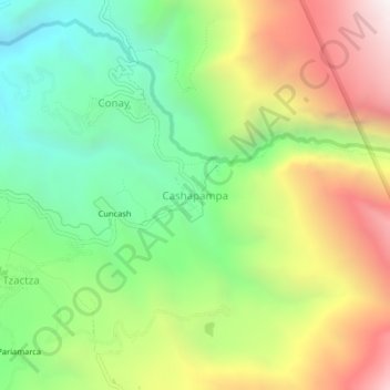 Carte topographique Cashapampa, altitude, relief