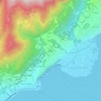 Carte topographique Vigole, altitude, relief