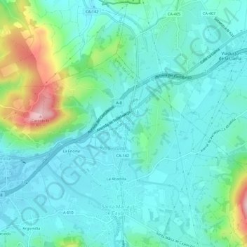 Carte topographique Sarón, altitude, relief