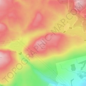 Carte topographique Cochno Hill, altitude, relief