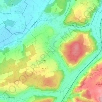 Carte topographique Grasswil, altitude, relief