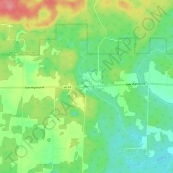 Carte topographique Elton, altitude, relief