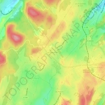 Carte topographique Les Dadonnins, altitude, relief
