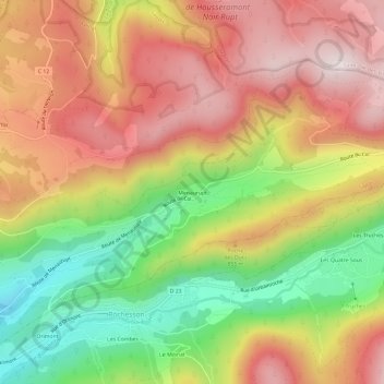 Carte topographique Menaurupt, altitude, relief