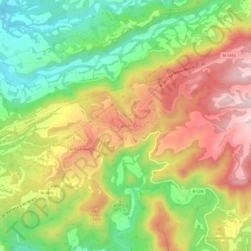 Carte topographique Calders, altitude, relief