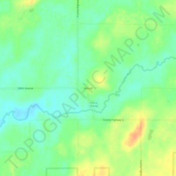 Carte topographique Arnold, altitude, relief