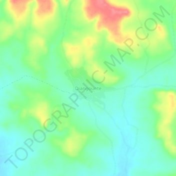 Carte topographique Diangounte, altitude, relief