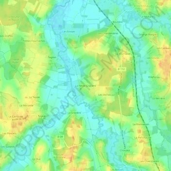 Carte topographique La Petite Gravière, altitude, relief