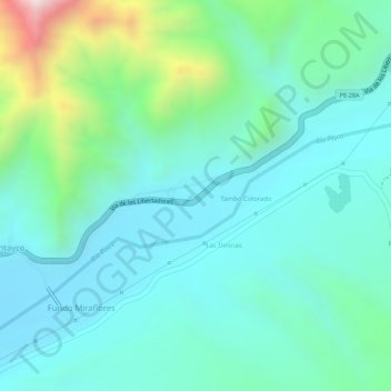 Carte topographique Tambo Colorado, altitude, relief
