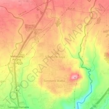 Carte topographique Sorosoro Ilaya, altitude, relief