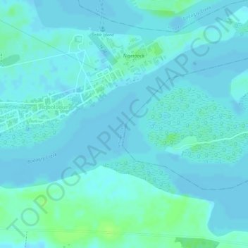 Carte topographique Badagri Creek, altitude, relief