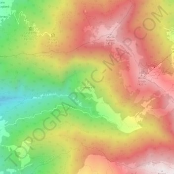 Carte topographique Volpara, altitude, relief