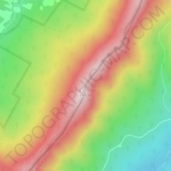 Carte topographique Big Schloss, altitude, relief