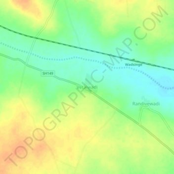Carte topographique Vetalwadi, altitude, relief