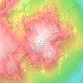 Carte topographique Mount Sproatt, altitude, relief