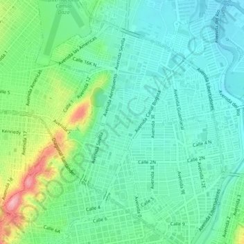 Carte topographique Zona Industrial, altitude, relief