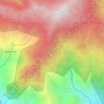 Carte topographique El Peru, altitude, relief