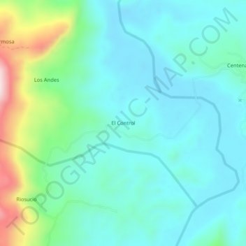 Carte topographique El Control, altitude, relief