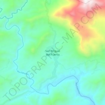 Carte topographique San Miguel del Puerto, altitude, relief