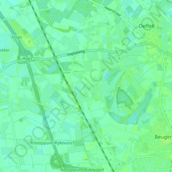 Carte topographique De Haart, altitude, relief