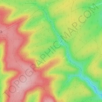 Carte topographique Isenach Ursprung, altitude, relief