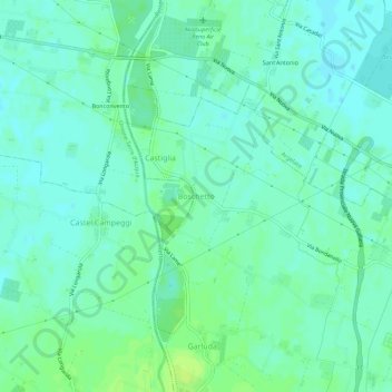 Carte topographique Boschetto, altitude, relief