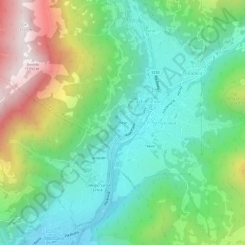 Carte topographique Pieve, altitude, relief