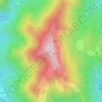 Carte topographique Bodenwies, altitude, relief