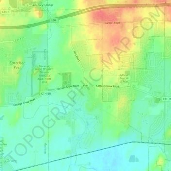 Carte topographique Vilas, altitude, relief