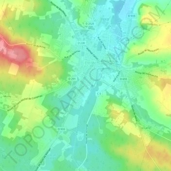 Carte topographique Saint-Gervais, altitude, relief