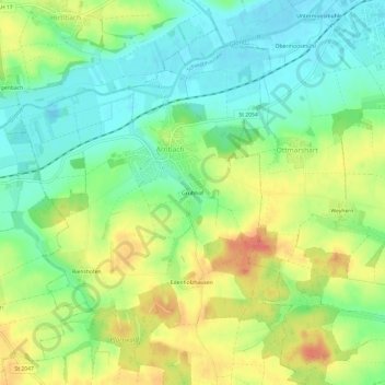 Carte topographique Grubhof, altitude, relief