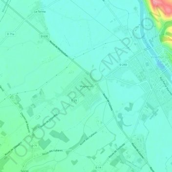 Carte topographique Magnanac, altitude, relief
