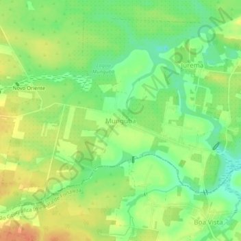 Carte topographique Munguba, altitude, relief