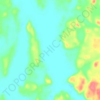 Carte topographique Fork Lake, altitude, relief