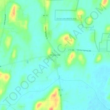 Carte topographique Old Deerfield, altitude, relief