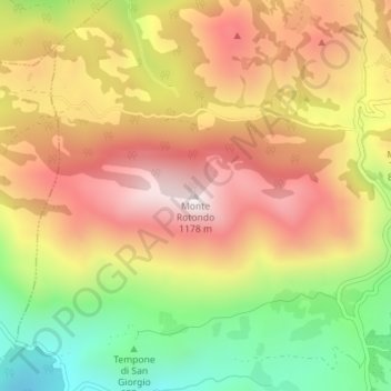 Carte topographique Monte Rotondo, altitude, relief
