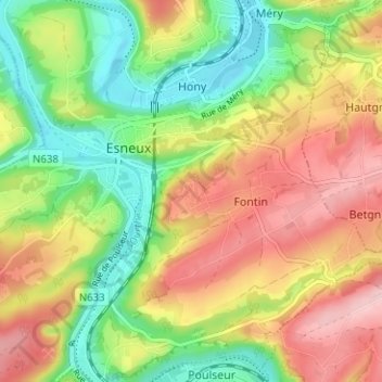 Carte topographique Hamay, altitude, relief