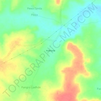 Carte topographique Kinkheda, altitude, relief