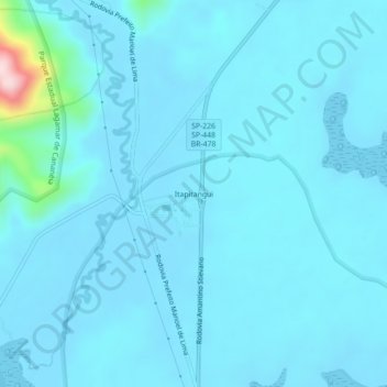 Carte topographique Itapitangui, altitude, relief