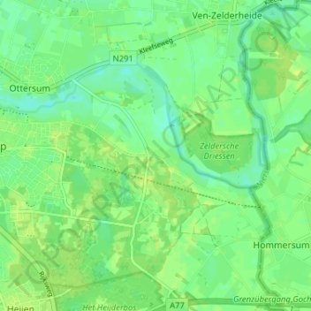 Carte topographique De Looi, altitude, relief