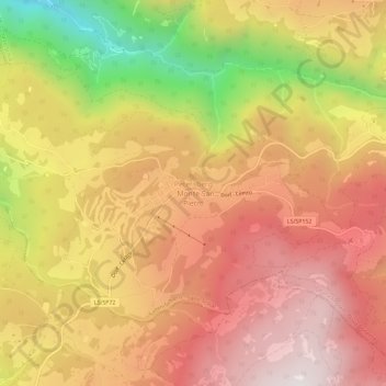 Carte topographique Petersberg - Monte San Pietro, altitude, relief