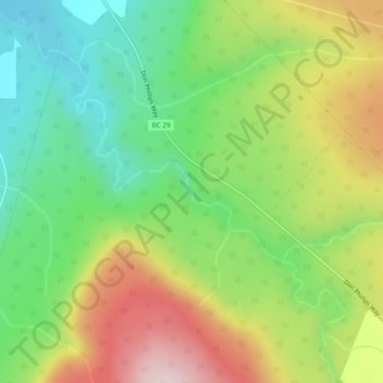 Carte topographique Martin Falls, altitude, relief