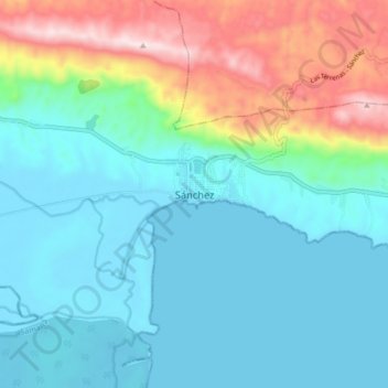 Carte topographique Sánchez, altitude, relief