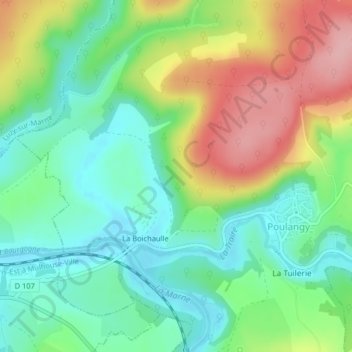 Carte topographique Sur le Sentier des Combes, altitude, relief