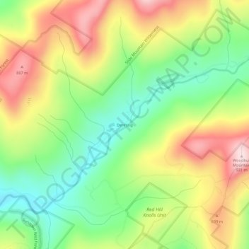 Carte topographique Denning, altitude, relief
