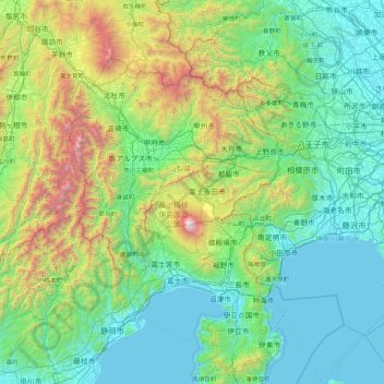 Carte topographique Minamitsuru County, altitude, relief