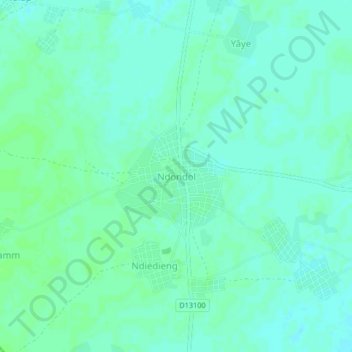 Carte topographique Ndondol, altitude, relief