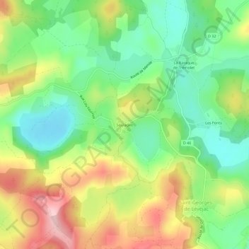 Carte topographique Soulages, altitude, relief
